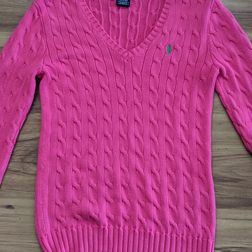 Ralph Lauren bright pink sweater size Med.